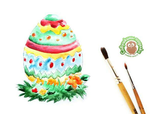 нарисовать рисунок пасхальные яйца 8