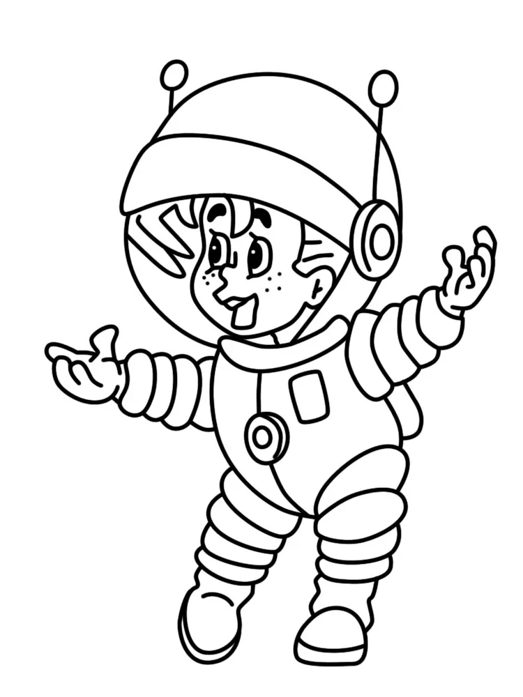 раскраска космонавт для детей дошкольного возраста 10