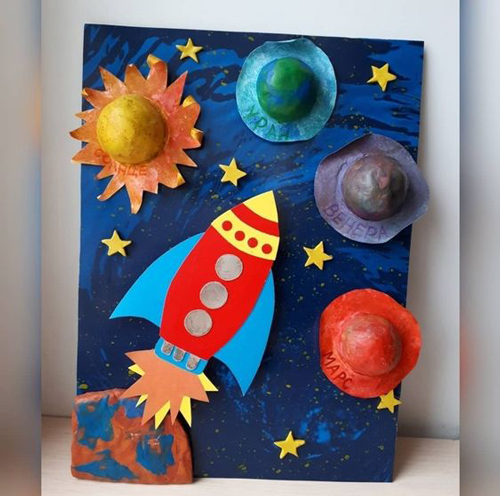 простые поделки в сад на День Космонавтики для детей 8