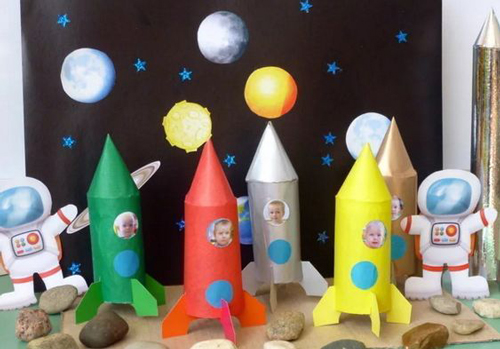 поделки в детский сад на День Космонавтики из пластилина 9