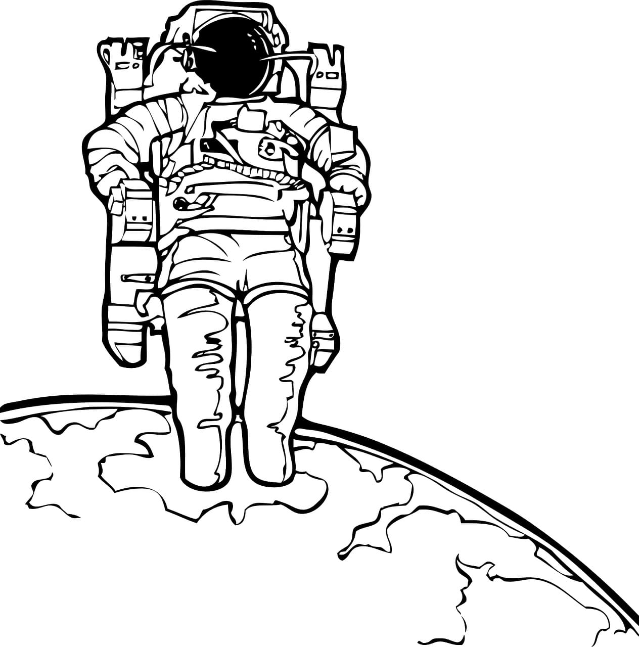 раскраска космонавт для детей дошкольного возраста поэтапно 3