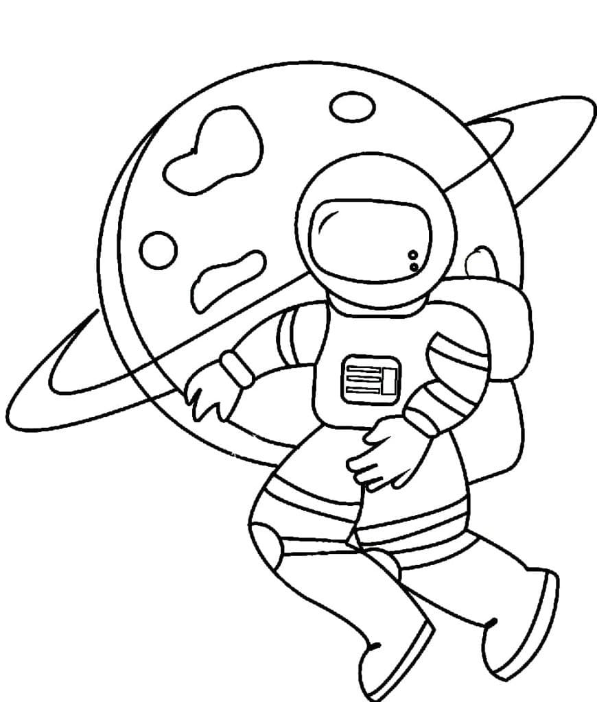 Раскраска космонавт для детей 9