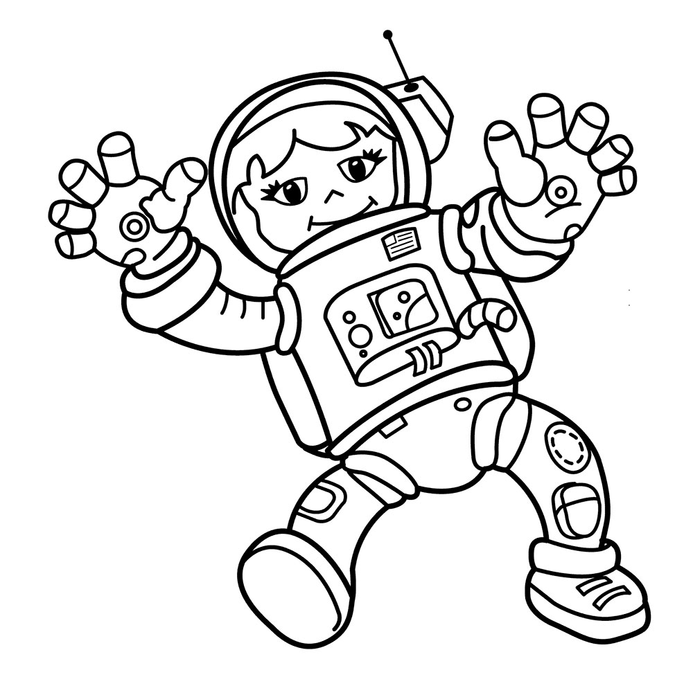 Раскраска космонавт для детей 10