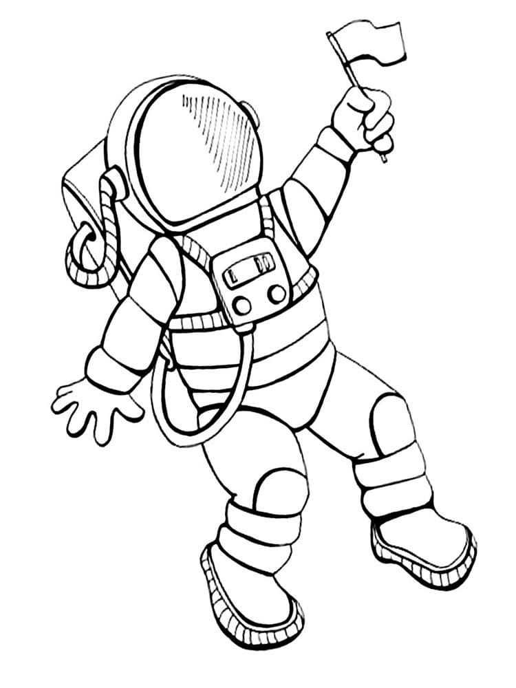 раскраска космонавт для детей дошкольного возраста 2