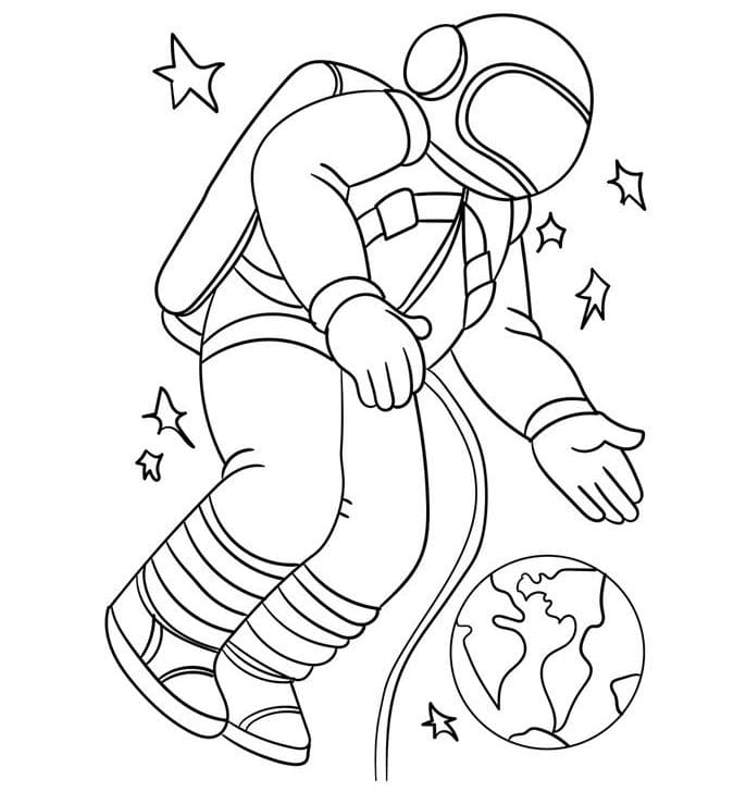 раскраска космонавт для детей дошкольного возраста 5