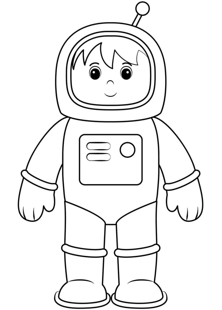 раскраска космонавт для детей дошкольного возраста 4