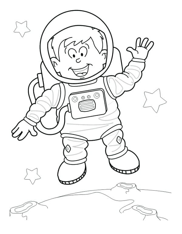 раскраска космонавт для детей дошкольного возраста поэтапно 4